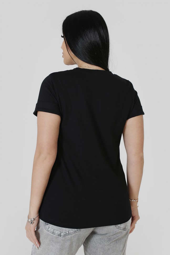 Фото товара 23254, черная футболка с девушкой